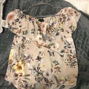 Off the shoulder flowery blouse